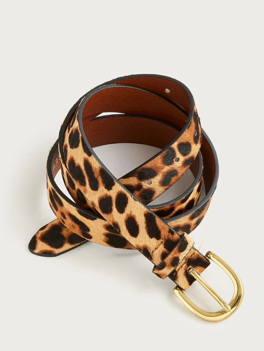 J.Crew calf hair leopard print belt sz M/L - Picture 2 of 4